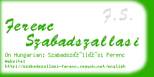 ferenc szabadszallasi business card